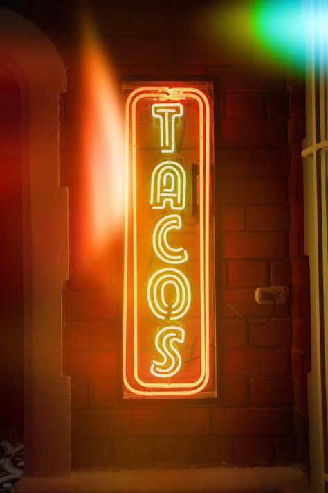 Neon Lights Photography, Mexican Restaurant Decor, Signage Board, Taco Shop, Neon Noir, Neon Wall Art, Tacos And Tequila, Led Signage, Taco Bar