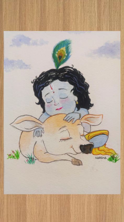 Baby Krishna watercolor painting sleeping with baby cow
#krishna #janmashtami #painting #drawing #easy Krishna Watercolor Painting Easy, Janmashtami Painting, Krishna Watercolor Painting, Krishna Watercolor, Painting Krishna, Watercolor Painting Easy, Easy Dragon Drawings, Dragon Drawings, Diy Pottery Painting