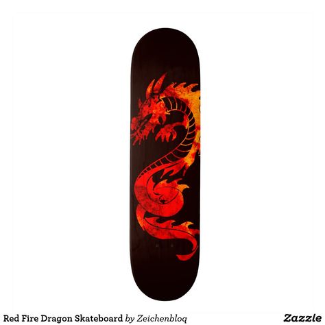 Reki Skateboard Design, Indie Skateboard Design, Dragon Skateboard Design, Fire Skateboard, Skate 2, Dragon Skateboard, Red Skateboard, Decks Ideas, Skateboard Ideas