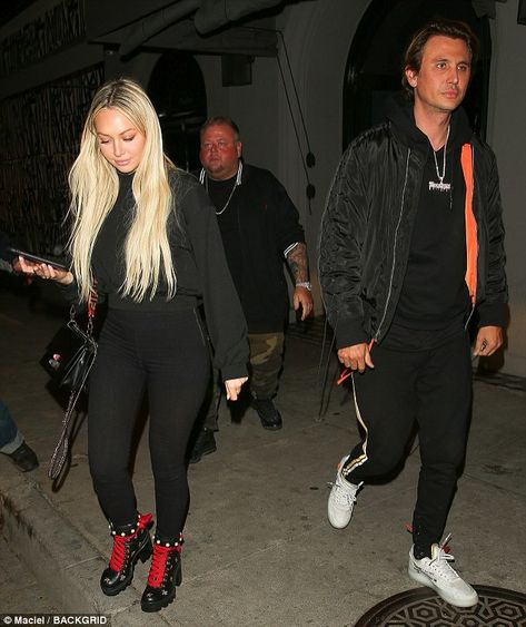 Gucci Boots Outfits, Corinne Olympios, Gucci Booties, 5 Million Followers, White Lace Outfit, Kourtney And Khloe, Gucci Print, Jonathan Cheban, Black Heeled Boots