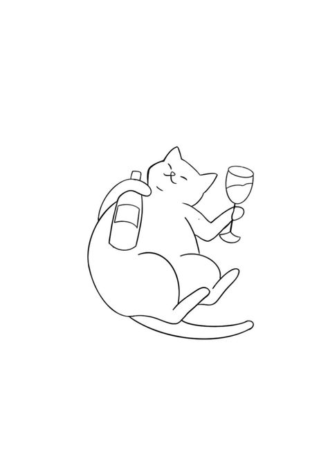 Line Art Design Cat, Cat Wine Tattoo, Line Art Cat Tattoo, Women Leg Sleeve Tattoo, Family Of 4 Tattoo, Cat Line Art Tattoo, Cat Tattoo Funny, Family Of 4 Tattoo Ideas, Women Leg Sleeve Tattoo Ideas