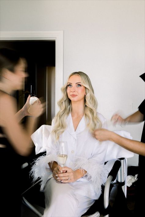 White Pjs, Before Wedding Pictures, Bride Preparation, Pelican Hill, Bridal Hair Makeup, Hill Photography, Classic Bride, Bridesmaid Getting Ready, Bridal Prep