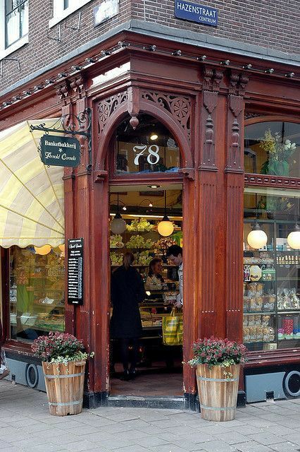 Store Front Windows, Vintage Bakery, Bakery Store, Dutch Girl, I Amsterdam, Virtual Travel, Netherlands Travel, Shop Fronts, Vintage Hardware