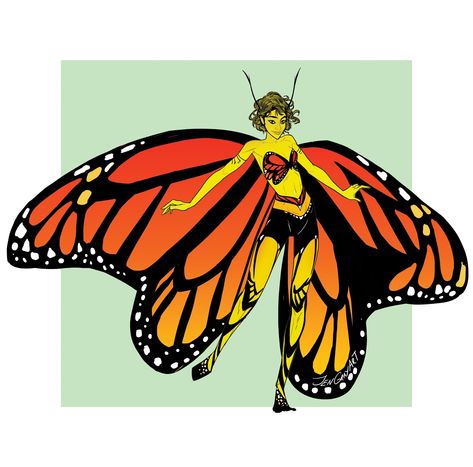 Monarch Butterfly Fairy Wings, Human With Butterfly Wings, People With Butterfly Wings, Butterfly Superhero, Sprites Fairy, Monarch Butterfly Fairy, Monarch Fairy, Human With Butterfly Wings Drawing, Butterfly Fairy Art