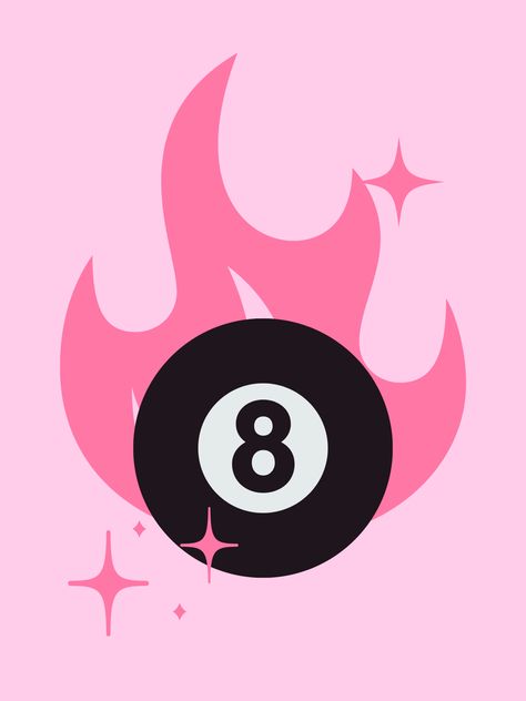 pink, 8ball, fire, y2k, graphic design, wallpaper, background Y2k Graphic Design Wallpaper, 8 Ball Painting, Pink 8 Ball, Y2k Graphic Design, Graphic Design Wallpaper, Illustration Art Painting, Ball Painting, Clay Dish, Printable Wall Collage