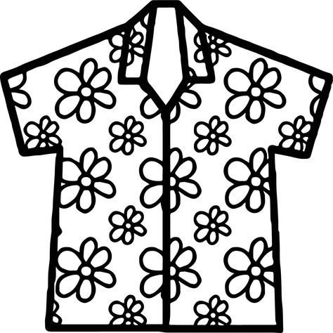 cool Hawaiian Shirt Coloring Page Shirt Coloring Page, Places To Travel With Friends, Barbie Coloring Pages, Air Clay, Shirt Drawing, Hawaiian Art, Best Coloring Pages, Theme Days, Coloring Sheets For Kids