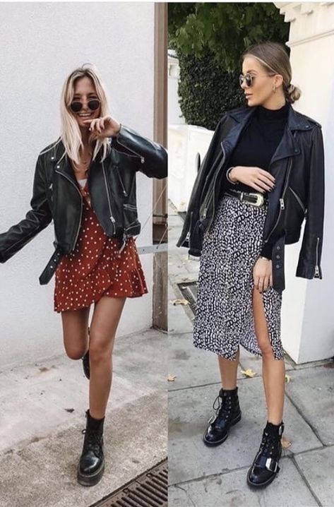 Dms And Dress Outfit, Square Body Outfit Ideas, Female Style Outfits, Doc Martens Dress Outfits, Wedding Day Outfit Guest, Feminine Edgy Style, Black Hat Outfit, Skirts And Boots, Combat Boot Outfit