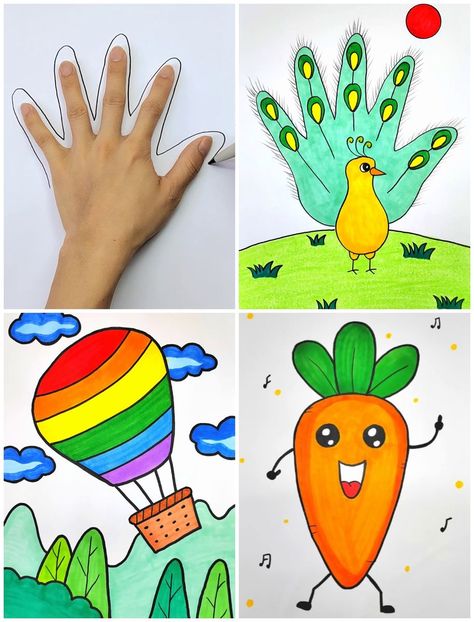 Simple Drawings Tutorial, Drawing For Class 1 Kids, Drawing For Kids Easy Children, Small Drawings Easy, Save Water Poster Drawing, Drawing Topics, Drawing Classes For Kids, Kindergarten Drawing, Easy Pictures To Draw