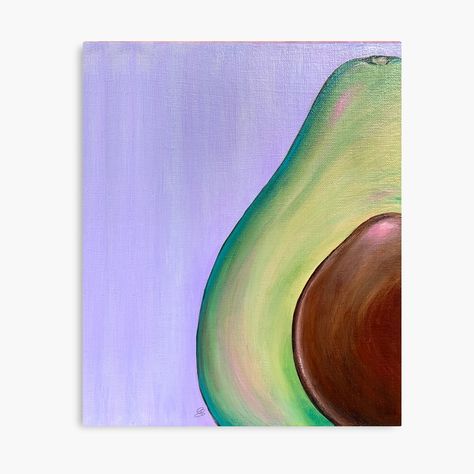 Purple Background Canvas Painting, Avocado Painting Acrylic, Acrylic Landscape Paintings Easy, Purple Acrylic Painting, Ideas Painting Canvas, Easy Painting Ideas For Beginners, Avocado Painting, Beach Canvas Paintings, Avocado Art