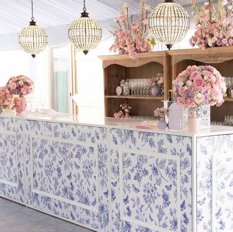 Event Bar, Bar Inspiration, Bar Set Up, Blue Pottery, Pastel Wedding, Event Rentals, Wedding Bar, Wedding Reception Decorations, Instagram Repost