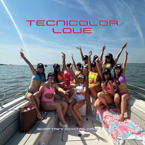 Thursday's Theme is: Technicolor Love Bachelorette! All these bright colors look 🤩 together! We've added a second boat, Smile High, just in time for our May Promotion! $75 Off All Sunday-Thursday Private Party Cruises this May! Use code when checking out online: 75PRIVATE0524 If the Captain Cocktail pontoon boat looks booked, check out the Smile High boat times. This boat is also 36ft but has a sleeker v-shaped hull. With bench seating up front everyone, this offshore USCG rated 15 pa... 2024 Bachelorette, Cruise Bachelorette Party, Bachelorette Party Planner, Uss Yorktown, Bachelorette Inspo, Charleston Bachelorette, Charleston Vacation, Bachelorette Theme, Party Boat