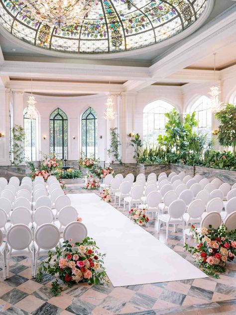 At This Castle Wedding in Toronto, the Couple Held Their Ceremony in the Conservatory and Dinner in the Library Casa Loma Wedding, Conservatory Wedding, Honeymoon Registry, Groom Style Wedding, Reception Invitations, Wedding Attire Guest, A Castle, Wedding Dinner, Team Bride