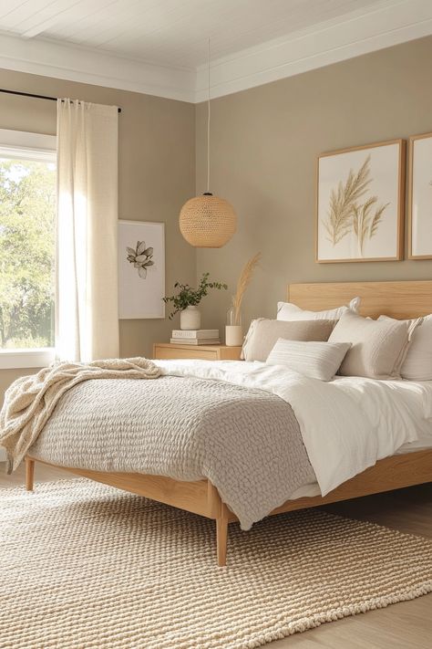 ♥ Are you dreaming of a cozy Scandinavian retreat? Dive into the peaceful atmosphere of this Scandinavian Bedroom, featuring the perfect blend of hygge elements and modern design. Get inspired by the serene Nordic style and refresh your home bedroom with a touch of Scandinavian decor. 🛏️✨ #ScandinavianStyle #Hygge #BedroomDecor #InteriorDesign #CozyHome Guest Room Scandinavian Style, Modern Scandi Bedroom, Bedroom Scandinavian Style Cozy, Scandinavian Bedroom Inspiration, Scandinavian Headboard, Scandanavian Interiors Bedroom, Cozy Scandinavian Bedroom, Bedroom Scandinavian Style, Scandi Style Bedroom