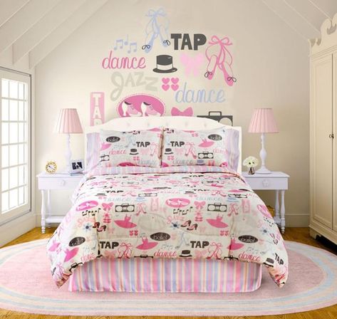 Teenage bedroom designs and room decoration for girls need to reflect their personalities, interests, talents and hobbies Dance Bedroom, Music Themed Bedroom, Full Size Comforter Sets, Dance Theme, Music Bedroom, Bedroom Bedding Sets, Full Size Comforter, Queen Size Comforter Sets, Theme Bedroom