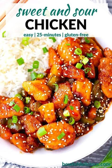 Gluten Free Chinese, Sweet And Sour Sauces, Sweet And Sour Chicken, Sweet Sour Chicken, Sweet N Sour Chicken, Pineapple Chicken, Gluten Free Sweet, Chinese Dishes, Stir Fry Recipes