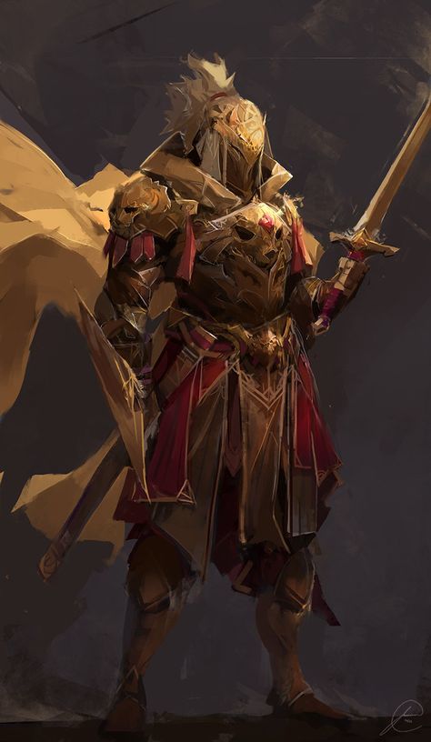 Golden Knight, Jason Nguyen on ArtStation at https://www.artstation.com/artwork/4a9G1 Epic Warrior, Golden Armor, Warrior Character, Evelynn League Of Legends, 다크 판타지, Knight Art, Knight Armor, Fantasy Armor, Fantasy Concept Art