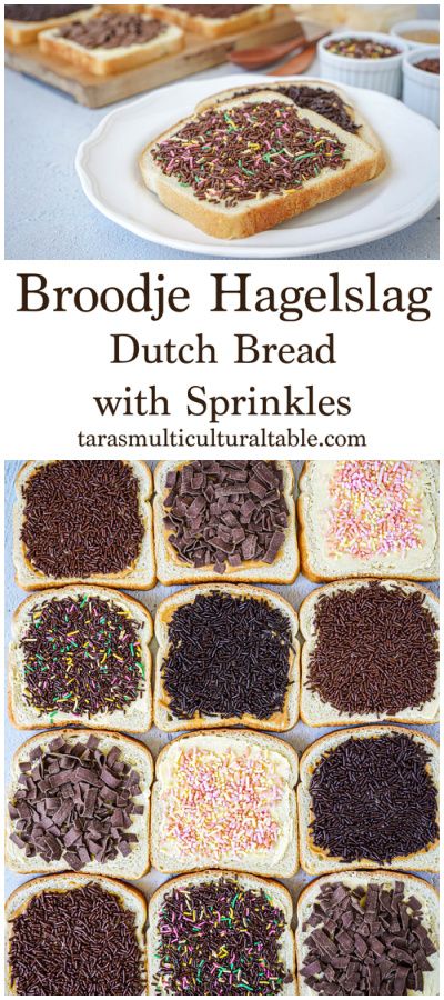 Broodje Hagelslag (Dutch Bread with Sprinkles) on a white plate and with a variety of sprinkles. Hagelslag Recipe, Dutch Bread, Lottie Moon, Dutch Desserts, Low Sugar Dessert Recipes, Bread Recipes For Kids, Healthy Pies, International Snacks, Healthy Dessert Recipes Easy