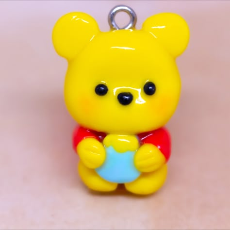 Winnie the pooh charm, disney winnie the pooh, cute pooh, cute winnie the pooh polymer clay charm Winnie The Pooh Clay Sculpture, Winnie The Pooh Keychain, Clay Winnie The Pooh, Winnie The Pooh Clay, Glina Ideas, Cute Polymer Clay Ideas, Disney Clay Charms, Polymer Clay Disney Charms, Pooh Bebe