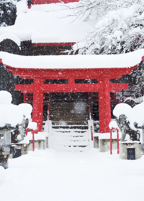 Winter Comes to the Shrine, Hachimantai, Iwate, Japan Winter In Japan, Torii Gate, Japan Photography, Japan Trip, Winter Scenery, Japanese Architecture, Sacred Places, Japanese Garden, Japanese Culture