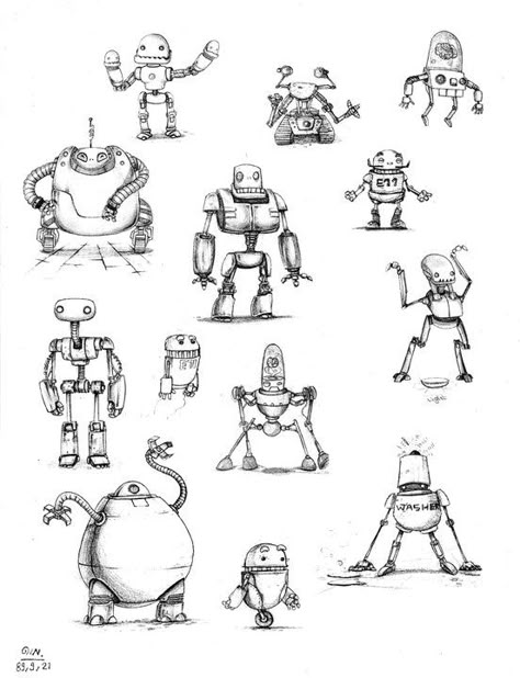 Robot Drawings, Robot Drawing, Vector Robot, Robot Design Sketch, Doodle Monster, Robot Sketch, Robot Cartoon, Robot Illustration, Retro Robot