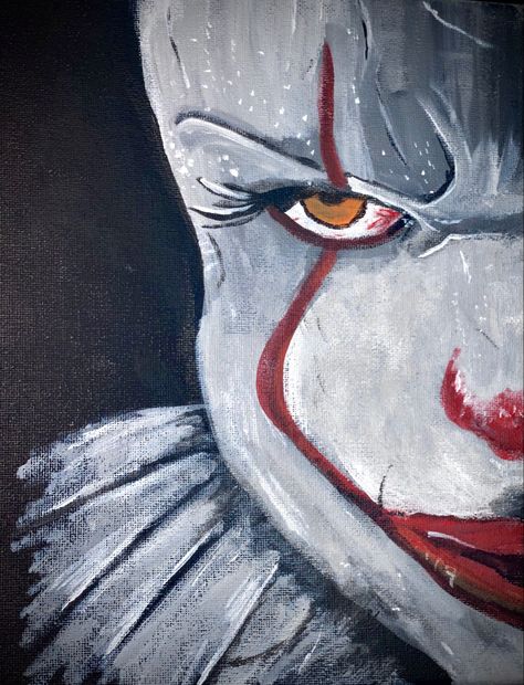 Pennywise Acrylic Painting, Black Background Painting, Scary Clowns, Halloween Painting, Canvas Painting Diy, Chalk Markers, Window Art, Chalkboard Art, Canvas Paintings