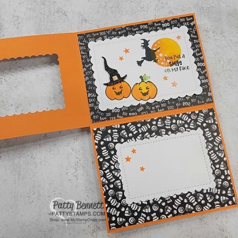 Halloween Cards Diy, Spooky Crafts, Patty Bennett, Fancy Fold Card Tutorials, Carte Halloween, Halloween Cards Handmade, Collection Ideas, Halloween 1, Interactive Cards