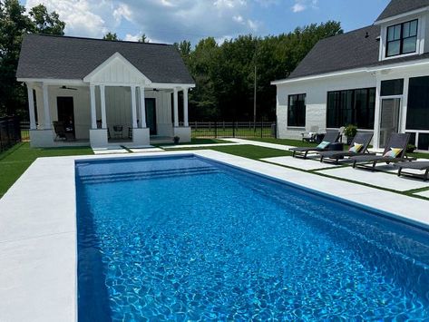 Latham Pools, Latham Pool, Pool Plaster, Blue Pool, Fiberglass Pools, Pool Time, Clear Blue Sky, Prairie Style, Pool Water