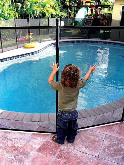 A pool gate that's sure to go ~swimmingly~ with safe summer fun, even when you have a water baby who would looove jumping in when grown ups aren't around. Pool Safety Fence, Pool Gate, Pool Fencing, Safety Fence, Diy Swimming Pool, Mesh Fencing, Pool Safety, Inground Pool, Pool Fence