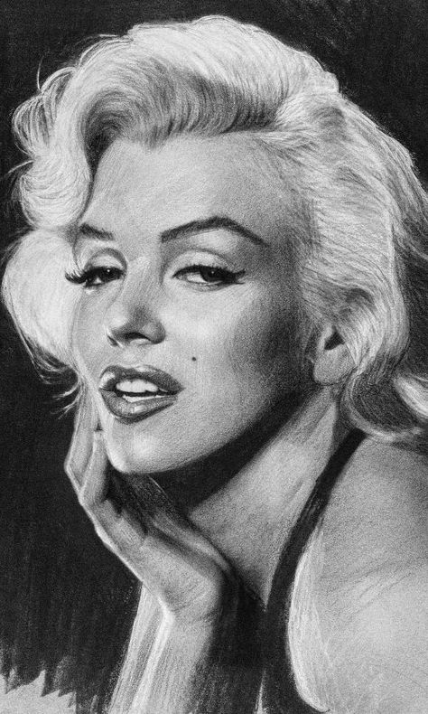 Marilyn Monroe Dibujo, Charcoal Drawing Tutorial, Marilyn Monroe Drawing, Celebrity Portraits Drawing, L'art Du Portrait, Marilyn Monroe Art, Arte Van Gogh, Charcoal Portraits, Charcoal Art