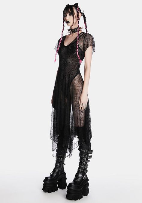 President's Day Sale and Clearance at Dolls Kill – Page 7 Vampire Club, Dark Beauty Fashion, Rocker Fashion, Character Outfit Inspiration, Tainted Love, Sheer Midi Dress, Sew Ideas, Black Lace Midi Dress, Black Theme