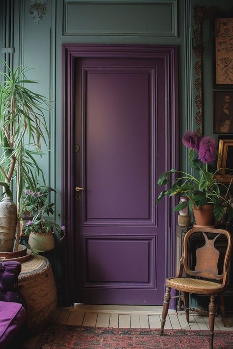 Interior Door Colors Ideas, Interior Door Color, Door Color Ideas, Purple Door, Door Color, Dream House Interior, Decoration Inspiration, Paint Colors For Home, Interior Door