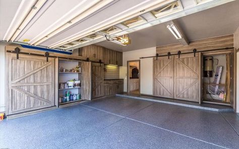 Barn Door Garage, Garage Cabinets Diy, Cabinets Garage, Garage Closet, Garage Wall Storage, Garage Storage Inspiration, Diy Garage Storage Cabinets, Garage Design Interior, Garage Renovation