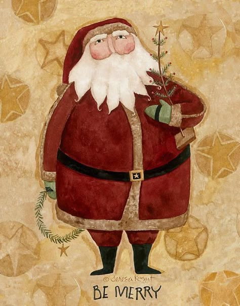 Santa Paintings, Primitive Santa, Santa Patterns, Christmas Rock, Holiday Painting, Print On Wood, Seasons Art, Be Merry, Christmas Canvas