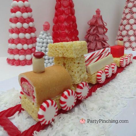 Candy Train, Christmas Dessert Table, Christmas Tablescape, Christmas Train, Christmas Cooking, Sweet Christmas, Christmas Goodies, Noel Christmas, Candy Canes