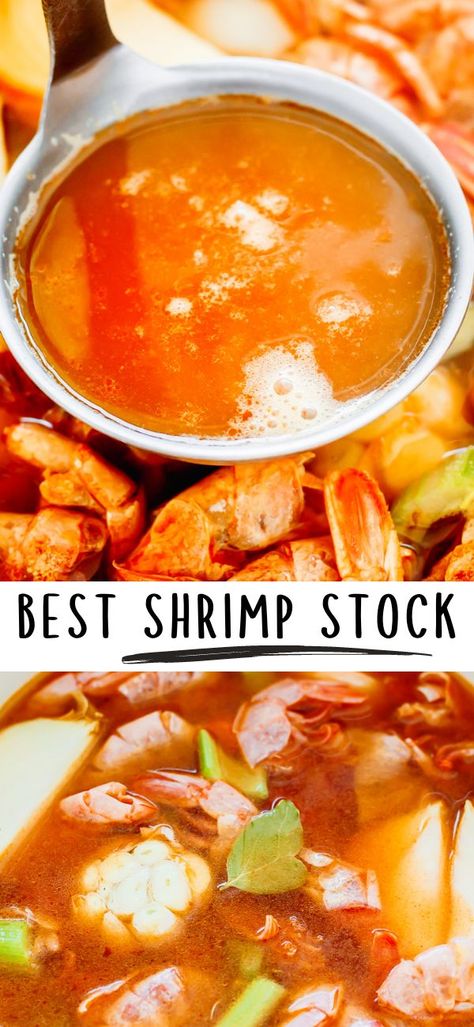 Shrimp Stock Recipe, Fish Stock Recipe, Shrimp Stock, Seafood Soups, Spicy Garlic Shrimp, Seafood Stock, Stock Recipes, Shrimp Soup, Best Seafood Recipes