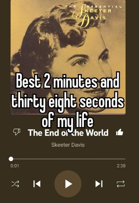 Skeeter Davis, Music Nerd, Song Suggestions, Song Recommendations, Music Recommendations, The End Of The World, Song Artists, Vibe Song, Mood Songs