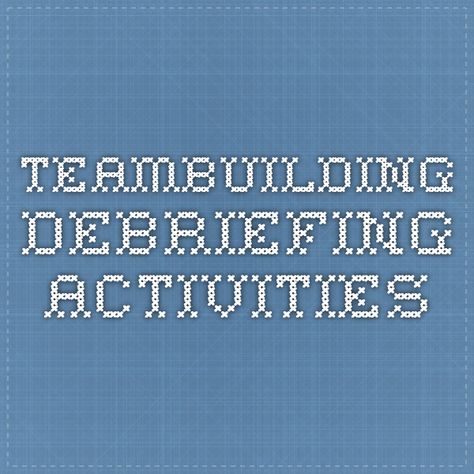 Debriefing Activities, Group Therapy Ideas, Drama Therapy, Group Dynamics, Team Activities, Team Building Exercises, Teachable Moments, Group Therapy, Camping Activities