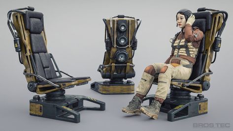 Scifi Pilot Seat Concept, on ArtStation at https://www.artstation.com/artwork/Vym655 Scifi Pilot, Jama Jurabaev, Human Model, Traveller Rpg, Pilot Seats, 3d Tutorial, Blender 3d, Robotics, Sci Fi