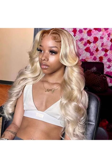 613 Body Wave Lace Front Wig Human Hair Brazilian 13x4 Blonde Lace 613 Frontal Wigs 180% Density Pre Plucked with Baby Hair For Black Women (26 Inch, 13x4 Body Wave Lace Frontal Wig 613 Blonde) Blonde Dark Roots Black Women, 316 Blonde Wig, 613 With Brown Roots Wig, Blonde Styles, Pulling Hair Out, Hair Twist, 21 Birthday, Blonde Lace Front Wigs, Birthday Hair