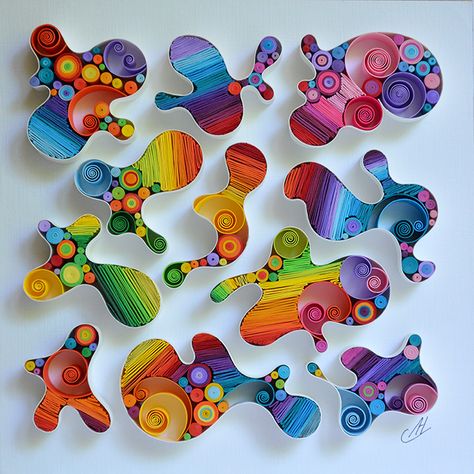 Quilling Paper Craft Wall Art, Rainbow Quilling, Quilled Mosaic, 3d Quilling Ideas, Quilling Wall Art, Quilling Paper Art, Quilling Letters, Paper Rainbow, Arte Quilling