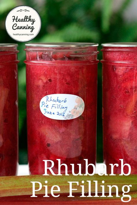 Canned Rhubarb, Rhubarb Pie Filling, Healthy Canning, Rhubarb Recipes Pie, Instant Dessert, Pie Fillings, Fruit Pie Filling, Homemade Soups, Peach Pie Filling