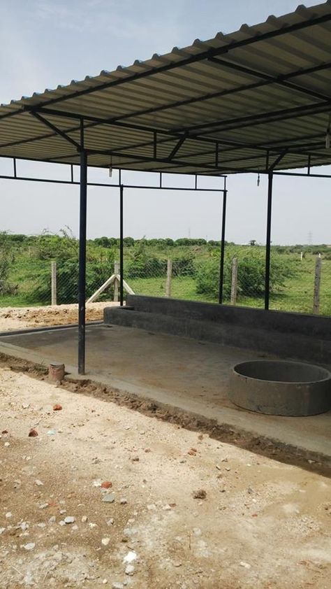 shed Construction in gaushala Gaushala Design, Cattle Barn Designs, Cow Shed Design, Cattle Housing, Cattle Barn, Cow Shed, Farm Shed, Shed Construction, Livestock Farming