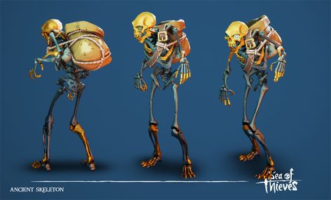 ArtStation - Sea of Thieves - Ancient Skeleton, Lorenzo Melizza Pirate Games, Sea Of Thieves, Pirate Art, Ancient Paintings, Skeleton Art, Pirate Life, Creature Design, Retro Gaming, Skeleton