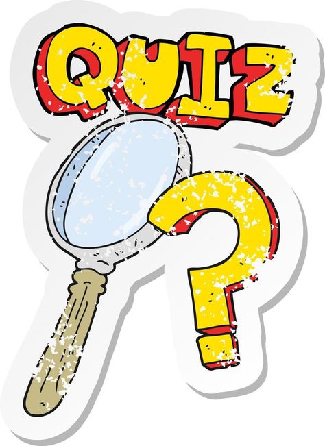 retro distressed sticker of a cartoon quiz symbol Quiz Time Design, Quiz Design, Quiz Time, Masculine Birthday Cards, Cartoons Png, Vector Cartoon, Work Smarter, Decorations Ideas, A Cartoon