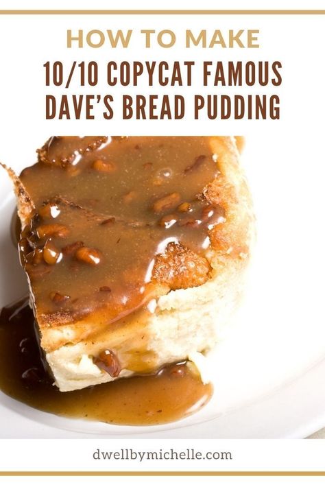 If you’ve ever been to Famous Dave, you know that no visit is complete without an order of Famous Dave’s Bread pudding. This homemade, melt-in-your-mouth bread pudding is unlike any other you’ve ever had. Deliciously sweet, soft, and decadent. Famous Bread Pudding Recipe, Famous Dave’s Recipes, Praline Sauce For Bread Pudding, Famous Dave’s Bread Pudding Recipe, Famous Dave’s, Famous Dave’s Bread Pudding, Famous Daves Recipes, Famous Daves Bread Pudding Recipe, Famous Daves Bread Pudding