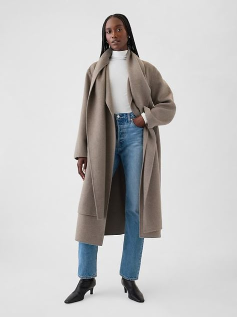 Saw this on Gap: Scarf Coat, Greece Honeymoon, Cool Brown, Button Scarf, Wool Wrap Coat, Fall Mood, Wardrobe Wishlist, London Outfit, Women Coat