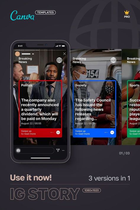 ✍️ Doing content marketing? Do you run a social media newspaper, magazine or blog? To save time and increase your posting frequency, you just need to use ready-made templates! 👌 CANVA PRO's easy-to-edit Instagram templates will handle your needs. Change colors, images and texts and get a professional looking post or story in minutes! These templates are available in 3 doctypes: • Instagram post & story • Facebook post. #canva #canvatemplate #canvadesign #instagrampost Story Facebook, Canva Template Instagram, Minimal Photo, Newspaper Design, Geometric Logo, Canva Design, Instagram Design, Instagram Story Template, Story Template