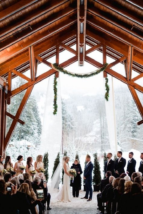 Christmas Wedding Inspiration, Snowy Wedding, How To Dress For A Wedding, Snow Wedding, Winter Wedding Decorations, Dream Wedding Venues, Lake Lodge, Catholic Wedding, Winter Wonderland Wedding