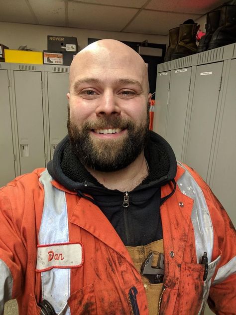 Coverall Men, Brown Beard, Bald Men Style, Bald With Beard, Tight Leather Pants, Hard Working Man, Big Beards, Bald Man, Free Photo Frames