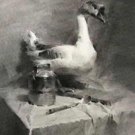 Charcoal Artists, Charcoal Artwork, Charcoal Paint, Art Charcoal, Charcoal Portraits, Charcoal Sketch, The Goose, Academic Art, Charcoal Drawings